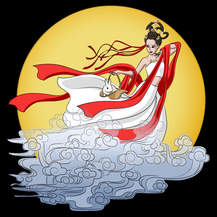 卡通中秋节嫦娥素材