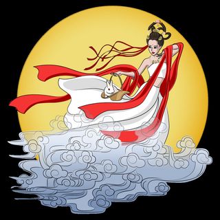 卡通中秋节嫦娥素材