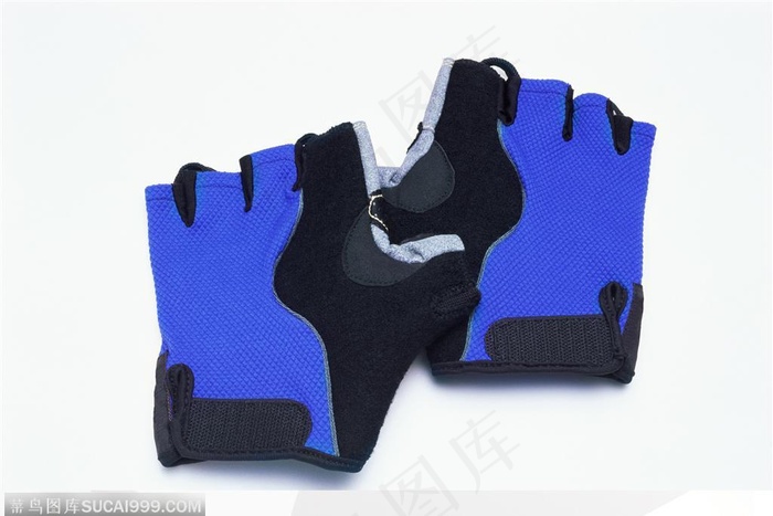 运动装备蓝色短手套