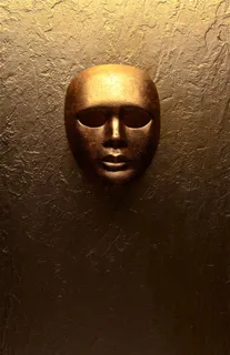 金黄色全脸面具高清图片