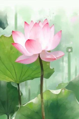 国风荷花水墨节气背景