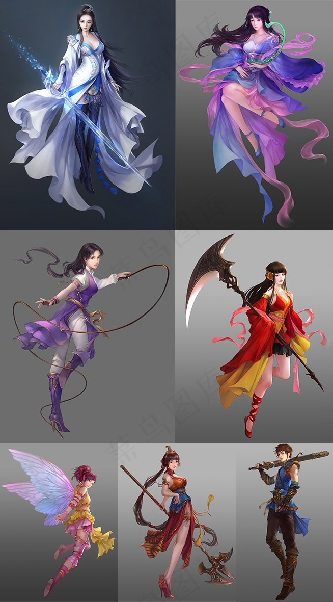 7款仙剑奇侠传唯美人物手绘插画