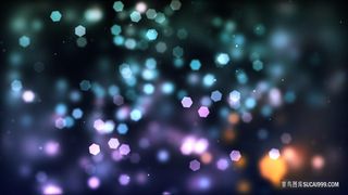 蓝色紫色炫光六边形粒子炫光光斑背景