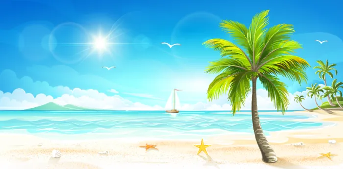 夏天海滩大海背景