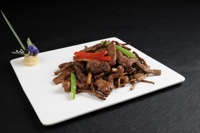 川菜湘菜高清菜谱 茶树菇炒牛柳0