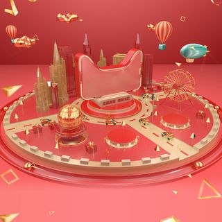 立体C4D场景电商首页主图直通车促销banner海报背景PSD素材