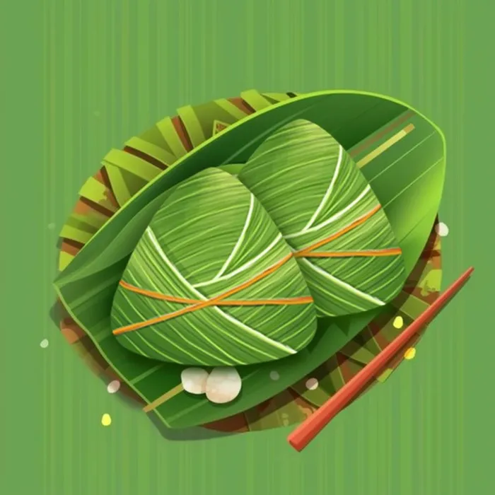 粽子绿叶素材背景(1024x1024)