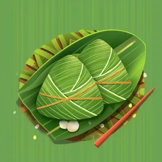 粽子绿叶素材背景