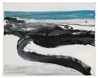 吴冠中水墨海景装饰画