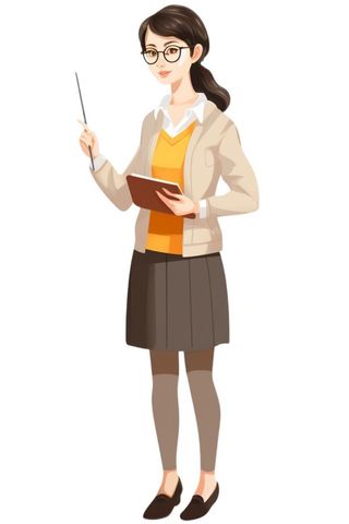 戴眼镜教师插画元素