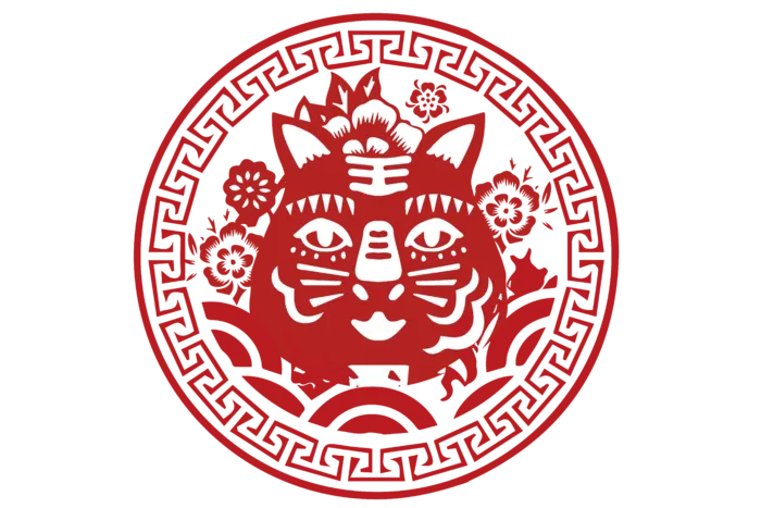 虎年喜庆剪纸免扣素材