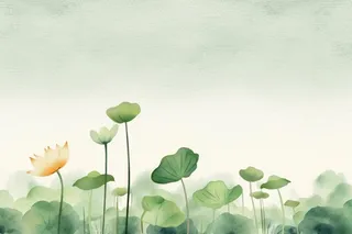 简约水墨绿色国风背景