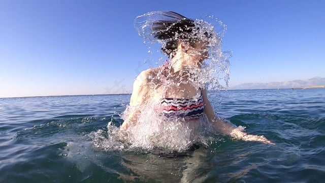 女士, 水下, 游泳, 潜水, 海洋, 假期, 娱乐, 旅行