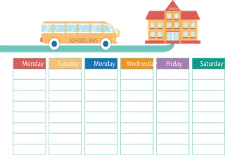 异形卡通课程表书写纸少儿兴趣班