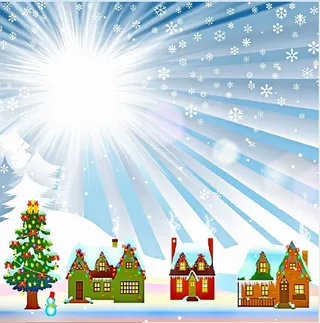 圣诞节雪花装饰风景