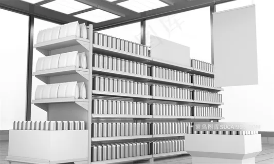 灰白色的货架