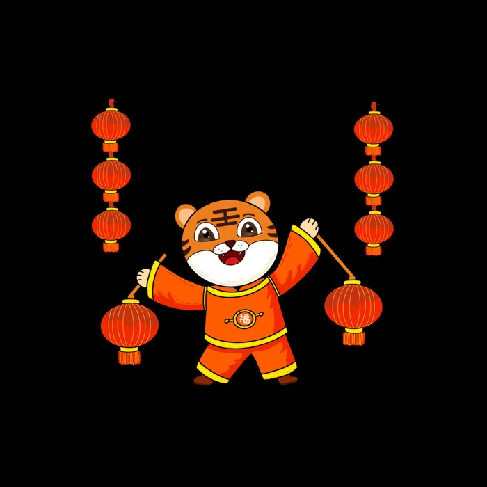可爱2022年虎年吉祥物卡通形象新年海报元素AI矢量图PSD分层设计素材(3000x3000)psd模版下载