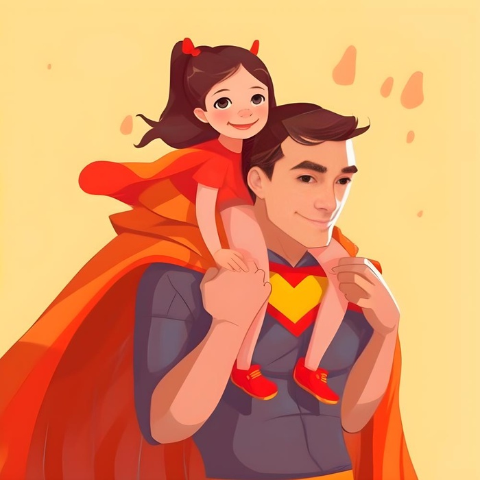 超人爸爸和孩子背景