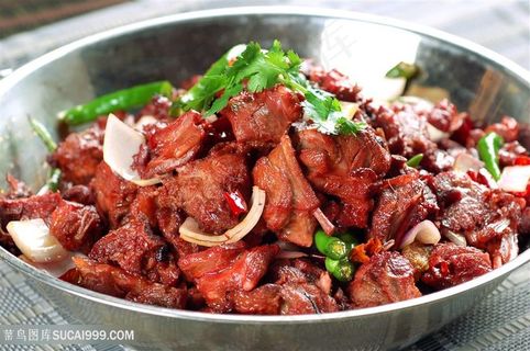 中华美食干锅干锅狗肉摄影图