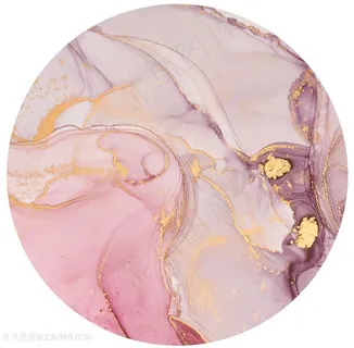 圆形高清金粉水彩晕染画芯背景图片