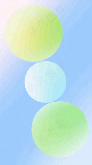 清新渐变背景前的彩色圆球，时尚