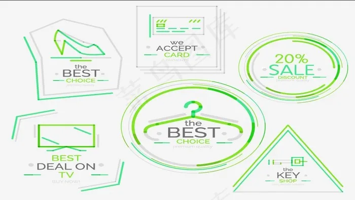 生活圆形图标ai矢量模版下载