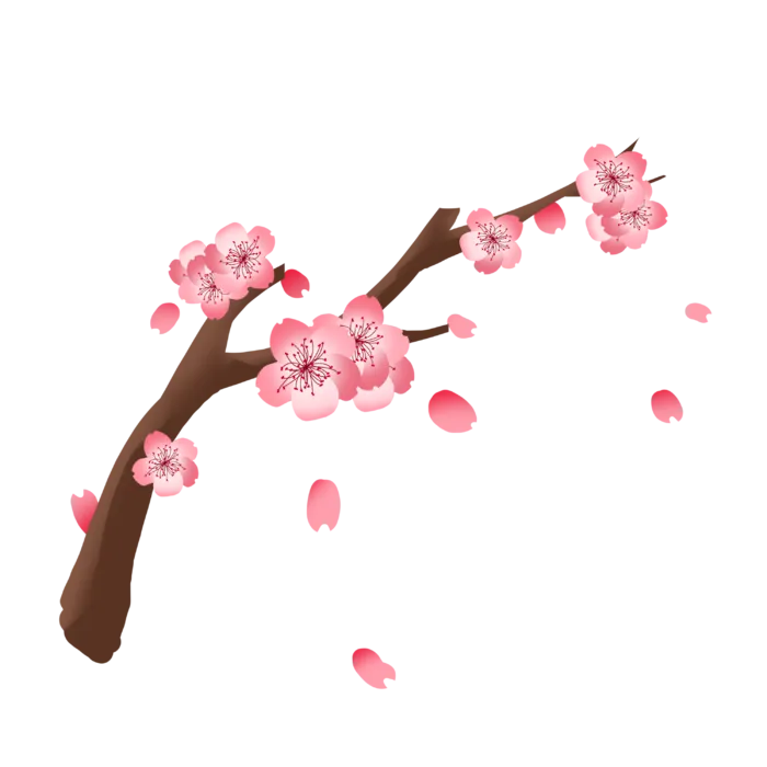 春天浪漫粉红色樱花手绘樱花梅花桃花花朵图片PNG免扣素材