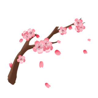 春天浪漫粉红色樱花手绘樱花梅花桃花花朵图片PNG免扣素材