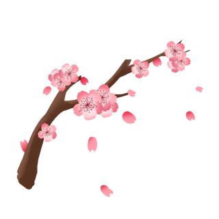 春天浪漫粉红色樱花手绘樱花梅花桃花花朵图片PNG免扣素材