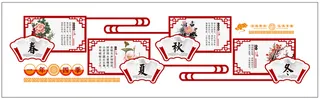 校园文化墙展板 春夏秋冬