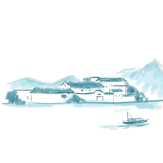 清明元素古风中式清明节山水画中国风