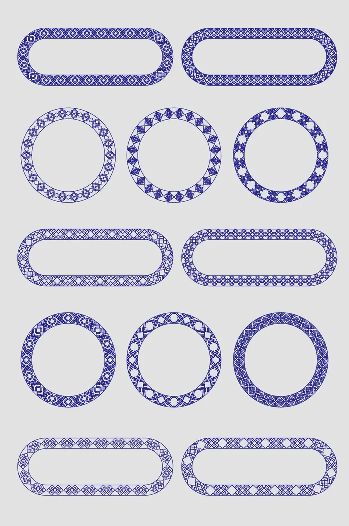 矢量中式几何装饰花纹边框ai矢量模版下载