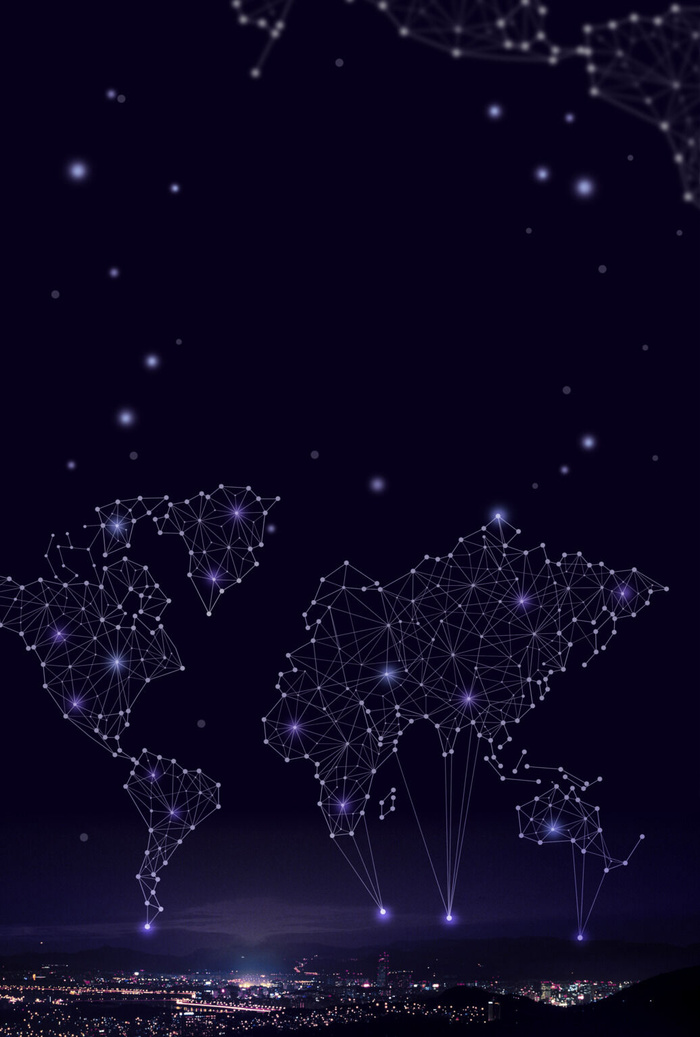 夜景绚丽科技城市建筑海报psd模版下载