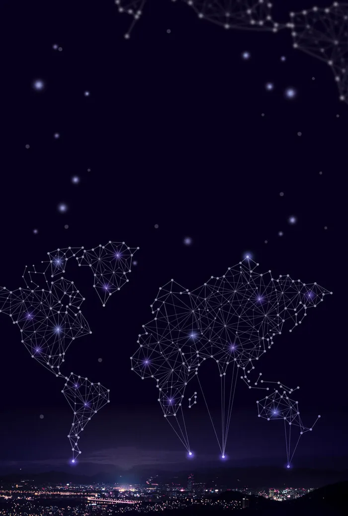 夜景绚丽科技城市建筑海报