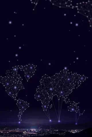 夜景绚丽科技城市建筑海报