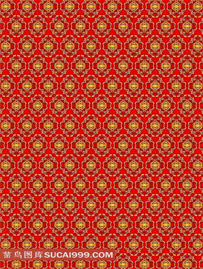 中国传统红底龙纹图案背景
