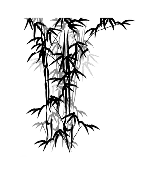竹子水墨画中国风国画墨水书法竹子画