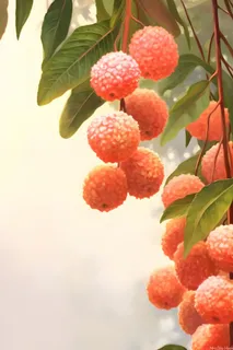 水果荔枝国风绘画 水果荔枝国风绘画