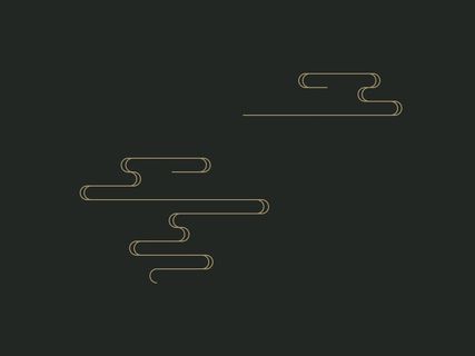 中国风古典传统图案边框纹理祥云灯笼装饰线条PSD背景素材