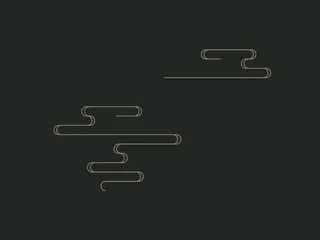 中国风古典传统图案边框纹理祥云灯笼装饰线条PSD背景素材