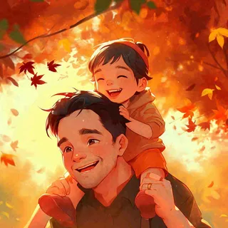 父亲节父爱陪伴子女，阳光温馨父爱