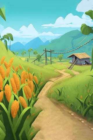 秋季农田丰收金黄背景