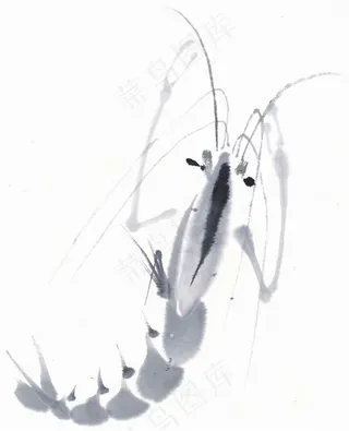 国画鱼虾蟹龟中国画图片素材