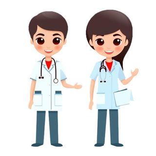 医生护士人物插画花天使免抠