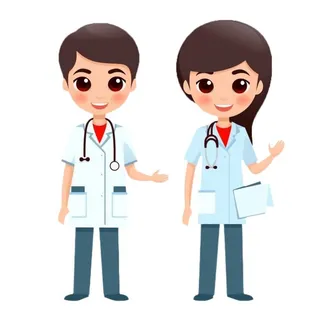 医生护士人物插画花天使免抠