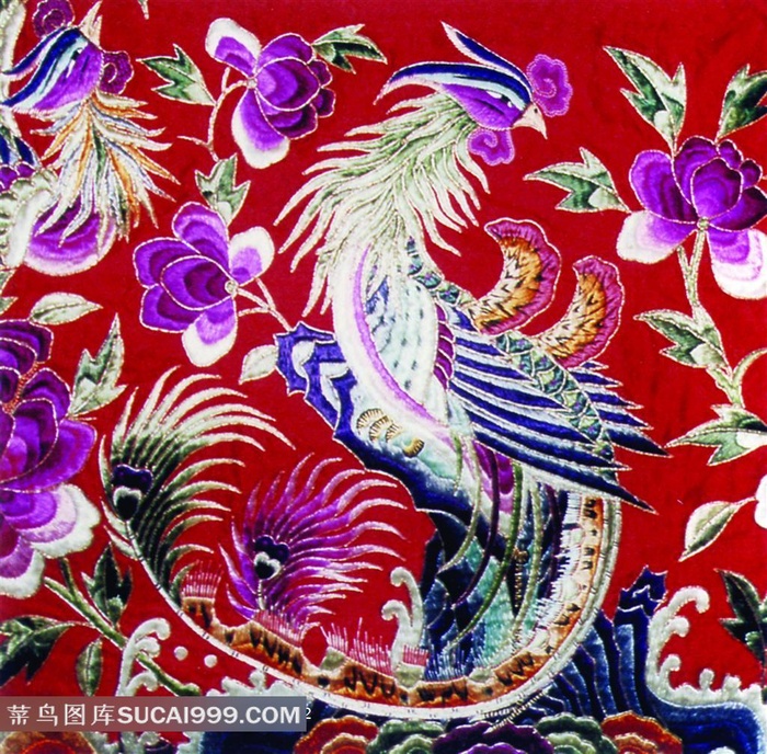 精美的凤凰图案刺绣艺术