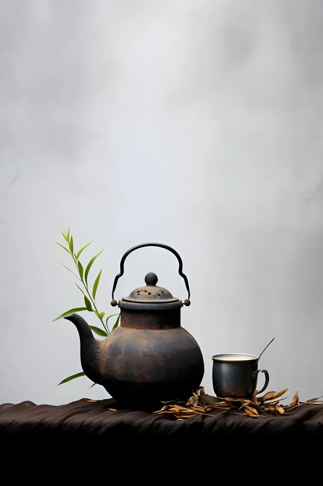简约古风煮茶典雅背景(2400x3600)