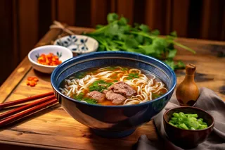 美味的牛肉拉面美食摄影图