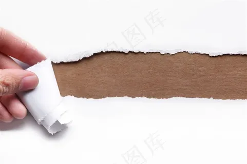 被撕开的纸张高清图片