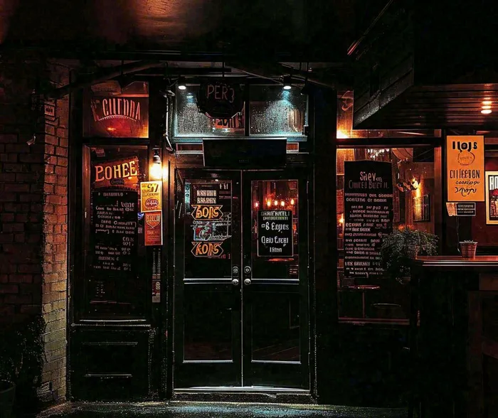 夜晚街道美食小店户外灯光摄影(1200x1008)
